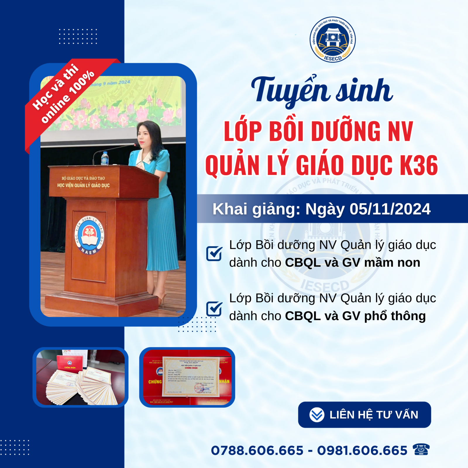 KHAI GIẢNG LỚP BỒI DƯỠNG NGHIỆP VỤ QUẢN LÝ GIÁO DỤC K36