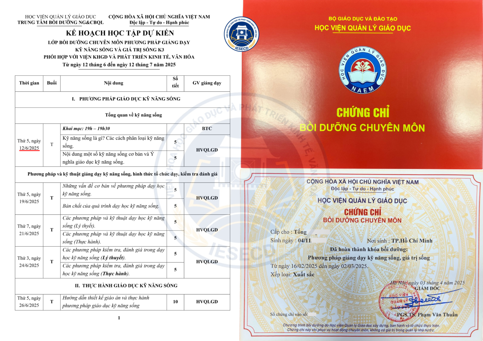 Chứng chỉ Kỹ năng sống